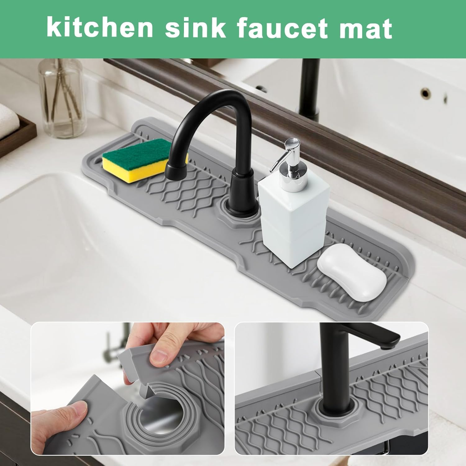 Kitchen sink splash guard, sil - Silicone Tap Washer ulasan dan harga